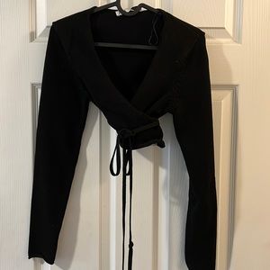 Knit wrap top